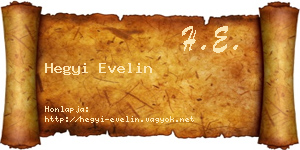 Hegyi Evelin névjegykártya